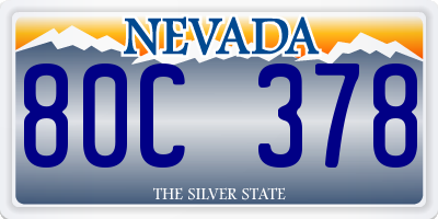 NV license plate 80C378