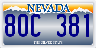 NV license plate 80C381