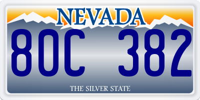 NV license plate 80C382