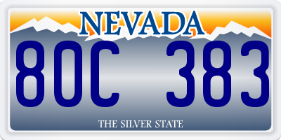 NV license plate 80C383