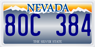 NV license plate 80C384