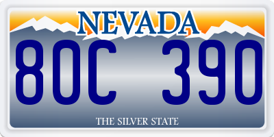 NV license plate 80C390