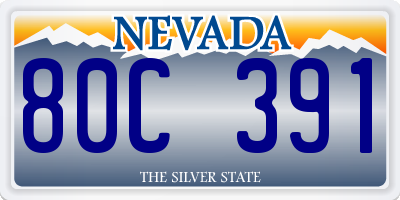 NV license plate 80C391