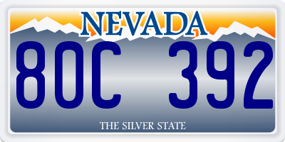 NV license plate 80C392