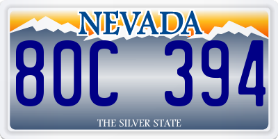 NV license plate 80C394