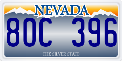 NV license plate 80C396