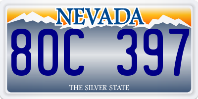 NV license plate 80C397