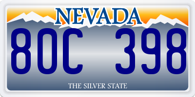 NV license plate 80C398