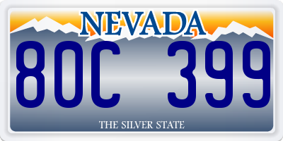 NV license plate 80C399
