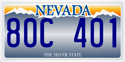 NV license plate 80C401