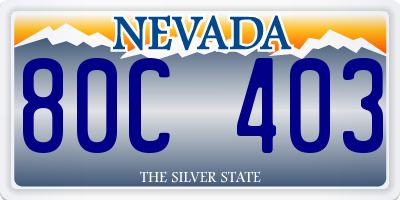 NV license plate 80C403