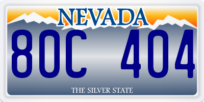 NV license plate 80C404