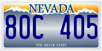 NV license plate 80C405