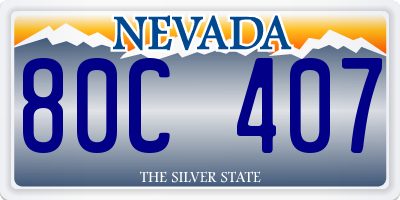 NV license plate 80C407