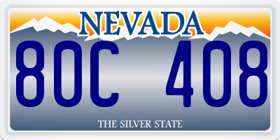 NV license plate 80C408