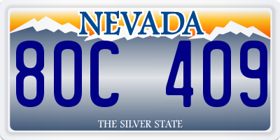 NV license plate 80C409