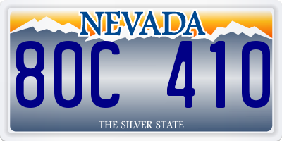 NV license plate 80C410