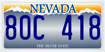 NV license plate 80C418