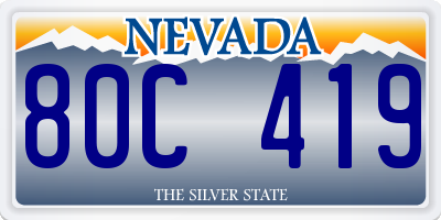 NV license plate 80C419