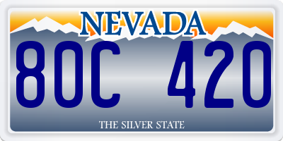 NV license plate 80C420