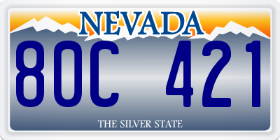 NV license plate 80C421