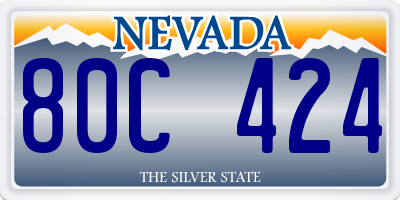 NV license plate 80C424