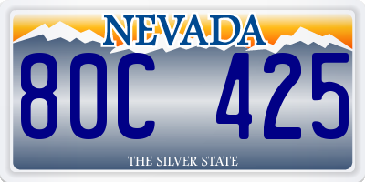 NV license plate 80C425