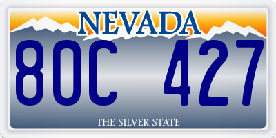 NV license plate 80C427