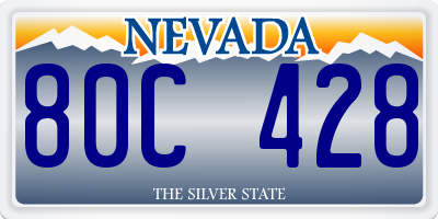 NV license plate 80C428