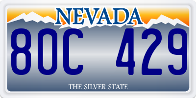 NV license plate 80C429