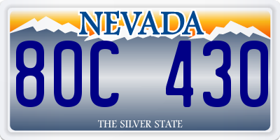 NV license plate 80C430