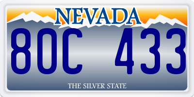 NV license plate 80C433