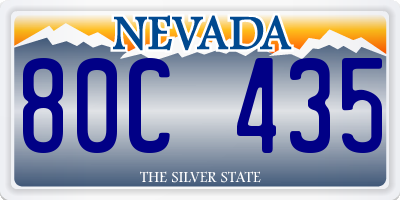 NV license plate 80C435