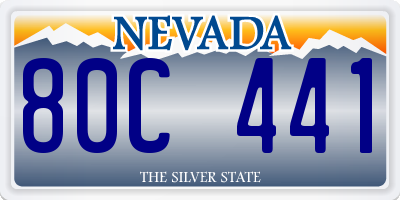 NV license plate 80C441