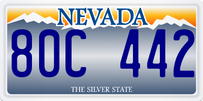 NV license plate 80C442