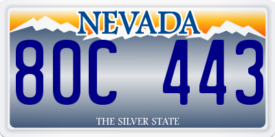 NV license plate 80C443