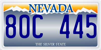 NV license plate 80C445