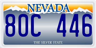 NV license plate 80C446