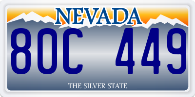 NV license plate 80C449