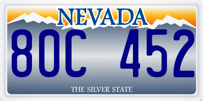 NV license plate 80C452