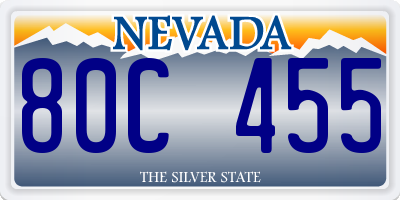 NV license plate 80C455