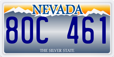 NV license plate 80C461