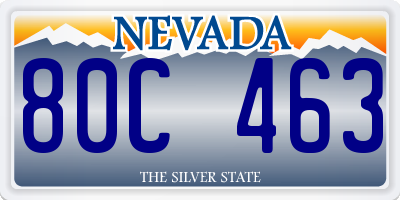 NV license plate 80C463