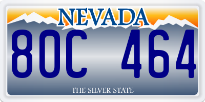 NV license plate 80C464