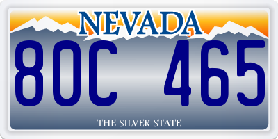 NV license plate 80C465