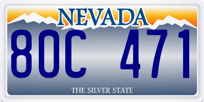 NV license plate 80C471
