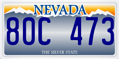 NV license plate 80C473