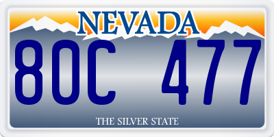 NV license plate 80C477
