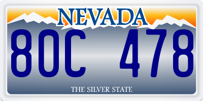 NV license plate 80C478
