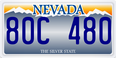 NV license plate 80C480